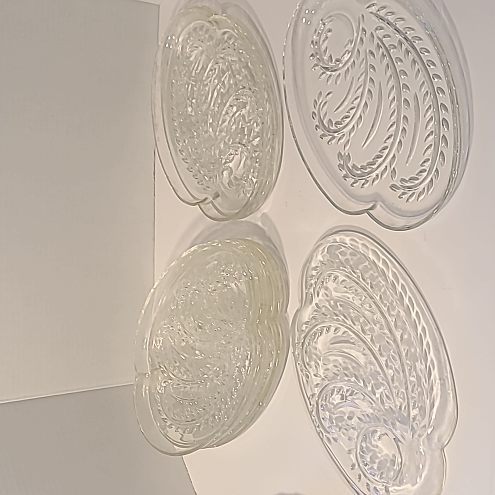 Vintage 8 Piece glass Homestead snack set. Federal Glass Company